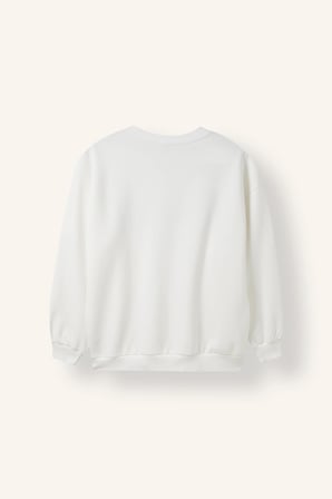 Okula Dönüş Oversıze Bisiklet Yaka Üniversite Baskılı Kalın Sweatshirt Kumaşı Sweatshirt