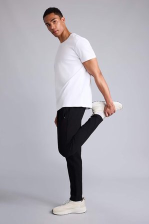 DeFacto Slim Fit Fermuarlı Basic Standart Paça Sporcu İnce Jogger Eşofman Altı S3309AZ26AUBK81