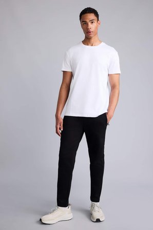 DeFacto Slim Fit Fermuarlı Basic Standart Paça Sporcu İnce Jogger Eşofman Altı S3309AZ26AUBK81