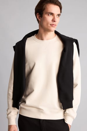 Defacto E8339AXER37 Ekru Pamuklu Regular Fit Basic Sweatshirt