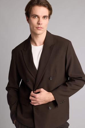 Regular Fıt Ceket Yaka Blazer Ceket