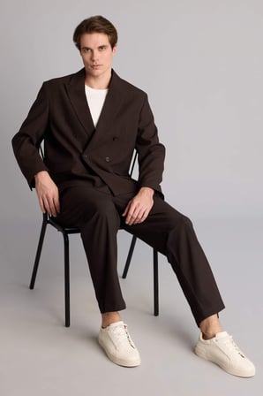 Regular Fıt Ceket Yaka Blazer Ceket
