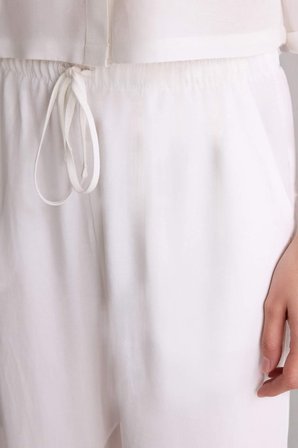 DeFacto Wıde Leg Cepli Yüksek Bel Standart Boy Keten Karışımlı Pantolon F5024AX26SMWT32