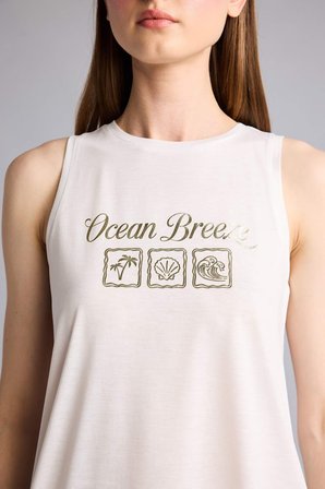 DeFacto Relax Fıt Slogan Baskılı Bisiklet Yaka Atlet H9232AX26SMWT34
