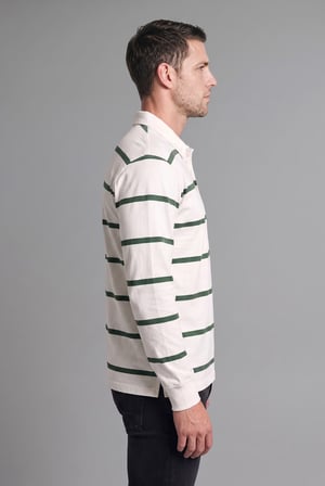 DeFacto %100 Pamuk Relax Fit Çizgili Polo Yaka Uzun Kol Sweatshirt H5038AX26AUGN149