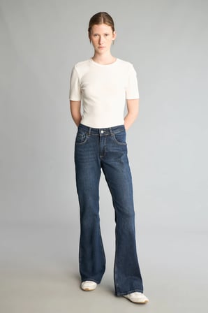 Bootcut Orta Bel Çan Paça Jean Pantolon