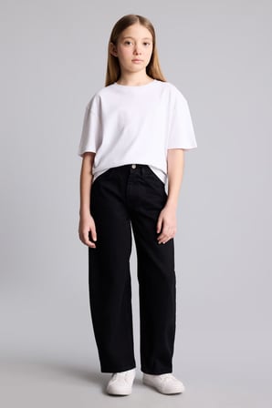 DeFacto %100 Pamuk Baggy Fıt Jean Pantolon Kız Çocuk H6075A826SPNM36