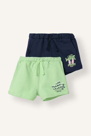 Regular Fıt Tropikal Desenli Sweatshirt Kumaşı Şort Erkek Bebek