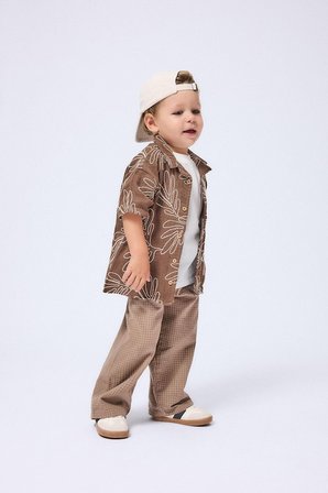 DeFacto Baggy Fit Beli Lastikli Cepli Düz Paça Kareli Pantolon Erkek Bebek I1370A526AUBN560