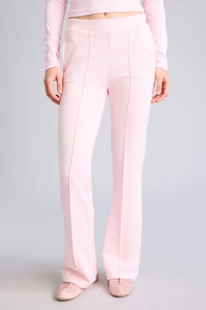 Flare Fit Elastik Bağlamalı Bel Modal Pantolon