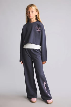 Sweatshirt Kumaşı 3'lü Takım Kız Çocuk