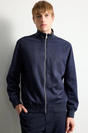 Ultra Yumuşak Slim Fit Dik Yaka Astarlı Fermuarlı Cepli Süet Mevsimlik Mont