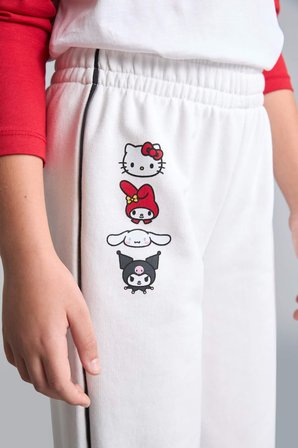 DeFacto Hello Kitty Lisanslı And Friends Wıde Leg Ekru Eşofman Altı Kız Çocuk I1690A826AUER105