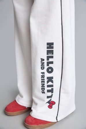 DeFacto Hello Kitty Lisanslı And Friends Wıde Leg Ekru Eşofman Altı Kız Çocuk I1690A826AUER105