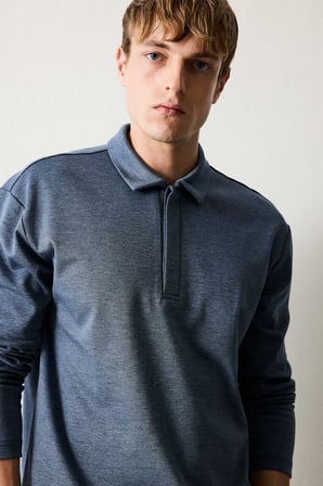 Regular Fıt Polo Yaka Sweatshirt