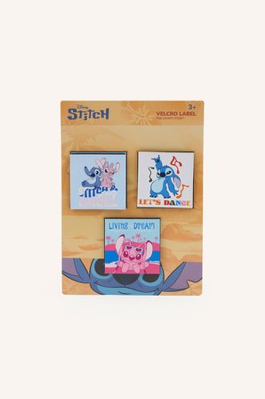 Disney Lilo & Stitch 3'lü Tak Çıkar Cırt Cırtlı Sticker Etiket
