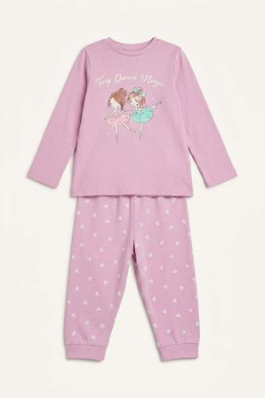 Desenli 2'li Pijama Takımı Kız Bebek