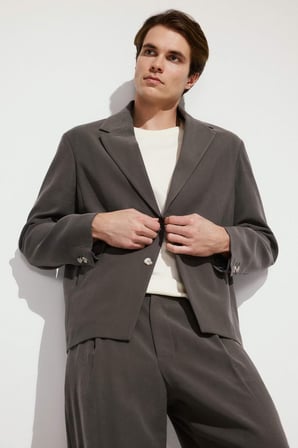 DeFacto Oversıze Blazer Koyu Hakı Ceket H7041AX26SMKH522