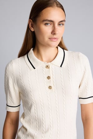Kısa Kollu Fitilli Polo Yaka Basic Kazak