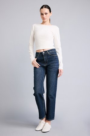 DeFacto Comfort Straight Normal Bel 5 Cepli Yıkamalı Jean Pantolon H1654AX26AUNM35