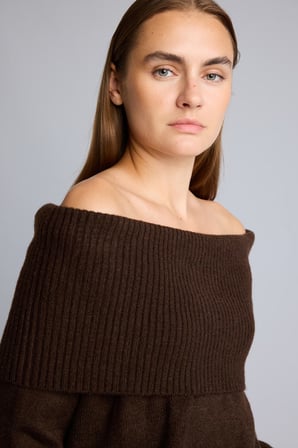DeFacto Regular Fıt Açık Omuz Uzun Kollu Triko Kazak E1799AX26WNBN450