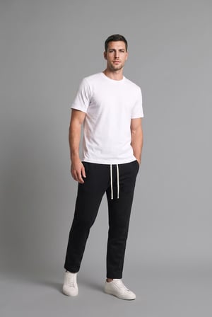 Regular Fit Beli Bağcıklı Düz Paça Cepli Eşofman Altı