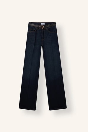 Straight Wide Yüksek Bel Düz ve Geniş Paça Jean Pantolon