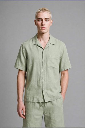 DeFacto Premium Baggy Fit Nane Yeşili Bermuda Şort G0857AX26SMGN1180