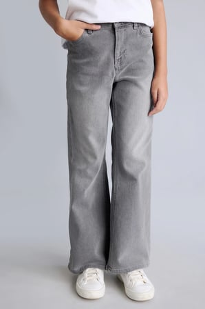 Flare Fit Geniş Paça Jean Pantolon Kız Çocuk