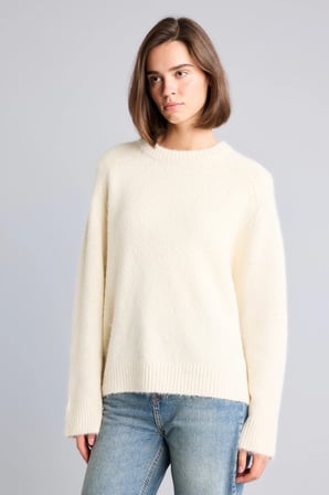 Oversize Bisiklet Yaka Reglan Kol Yün Karışımlı Basic Kazak