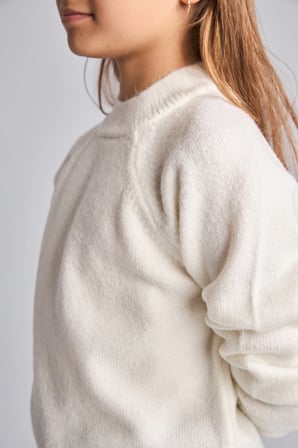 Reglan Kol Bisiklet Yaka Triko Basic Kazak Kız Çocuk