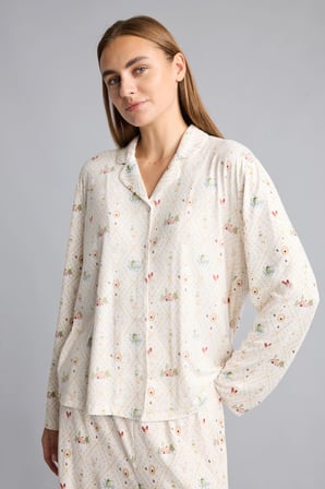 Regular Fit Uzun Kollu Desenli 2'li Pijama Takımı