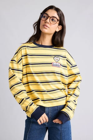 Loose Fıt Bisiklet Yaka Sweatshirt