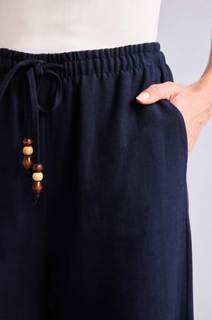 Düz Paça Keten Karışımlı Pantolon