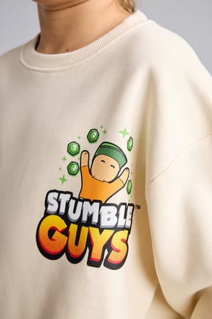 Stumble Guys Baskılı Bisiklet Yaka İçi Yumuşak Tüylü Sweatshirt Erkek Çocuk