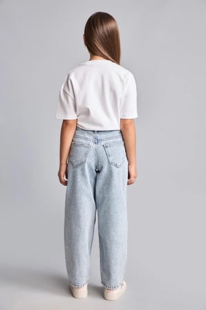 DeFacto Baggy Fıt Jean Açık Mavi Pantolon Kız Çocuk H6244A826AUNM39