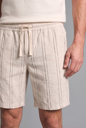 DeFacto %100 Pamuk Çizgili Bağcıklı Relax Fit Bermuda Şort I3856AX26AUER37