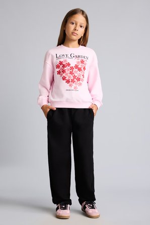 DeFacto Relax Fıt Bisiklet Yaka Kalp Desenli Sweatshirt Kız Çocuk I4150A826AUPN47