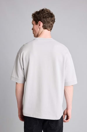 Loose Fit Bisiklet Yaka Kısa Kollu Ağır Kumaş Basic Tişört