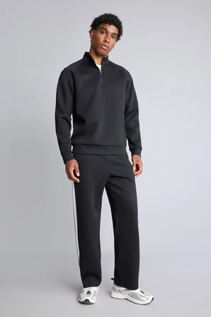 Defacto H8164AXBK81 Siyah Relax Fit Şerit Detaylı Dalgıç Kumaş Jogger Eşofman Altı