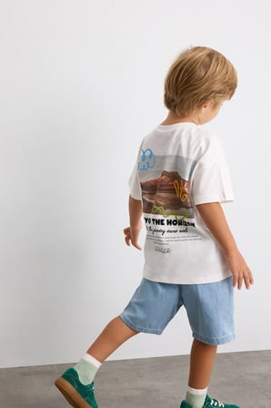 DeFacto Oversize Baskılı Kısa Kollu Çıtçıtlı Tişört Erkek Bebek I6239A526HSER118