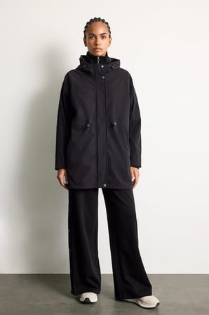 Regular Fit Beli Büzgülü Kapüşonlu Softshell Parka