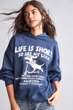 Overshırt Fıt Kapüşonlu Baskılı Kalın Kumaş Sweatshirt