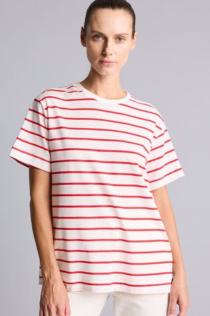 DeFacto Çizgili Regular Fit Bisiklet Yaka Kısa Kollu Tişört H1364AX26SPRD227