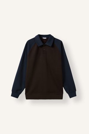 DeFacto Regular Fit Polo Yaka Raglan Kol Sweatshirt H5042AX26AUNV64