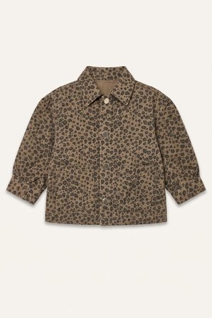 DeFacto %100 Pamuk Leopar Desenli Gabardin Uzun Kollu Ceket Gömlek Kız Bebek I0998A526AUBN256