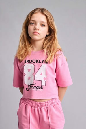 DeFacto Sweatshirt Kumaşı 2'li Takım Kız Çocuk E6413A826AUPN82
