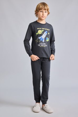 DeFacto Regular Fit Karanlıkta Parlayan Baskılı 2'li Pijama Takımı Erkek Çocuk I1826A826AUAR221