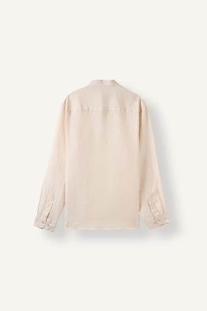 DeFacto %100 Keten Regular Fit Polo Yaka Basic Uzun Kollu Gömlek C1825AX26SMER218