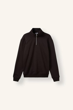 Regular Fıt Dik Yaka Kalın Sweatshirt Kumaşı Sweatshirt